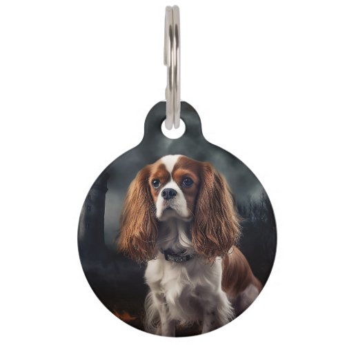 Cavalier King Charles Spaniel Halloween Scary Pet ID Tag