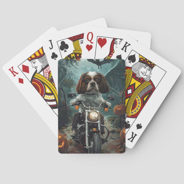 Cavalier King Charles Spaniel Halloween Scary Poker Cards (Back)