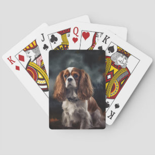 Cavalier King Charles Spaniel Halloween Scary Poker Cards