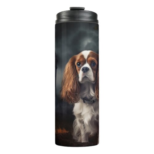 Cavalier King Charles Spaniel Halloween Scary Thermal Tumbler