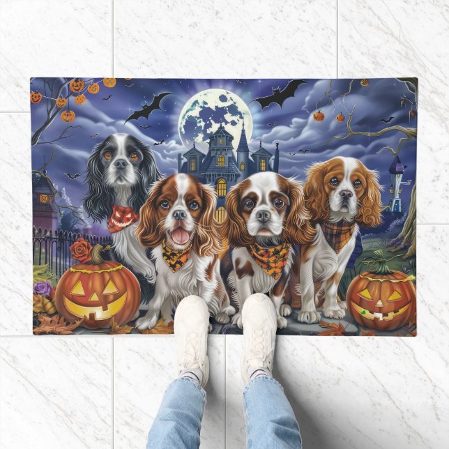 Cavalier King Charles Spaniel Halloween Spooky Doormat (Indoor)