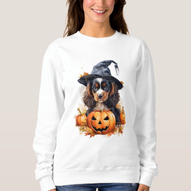 Cavalier King Charles Spaniel Halloween Sweatshirt (Front)