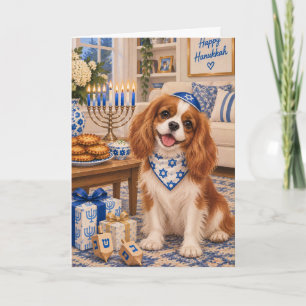 Cavalier King Charles Spaniel Hanukkah Card