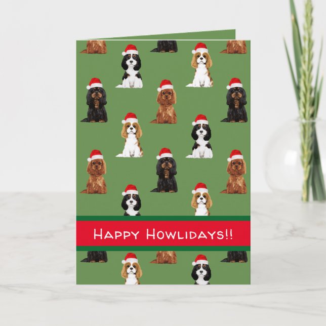 Cavalier King Charles Spaniel Holiday Card (Front)