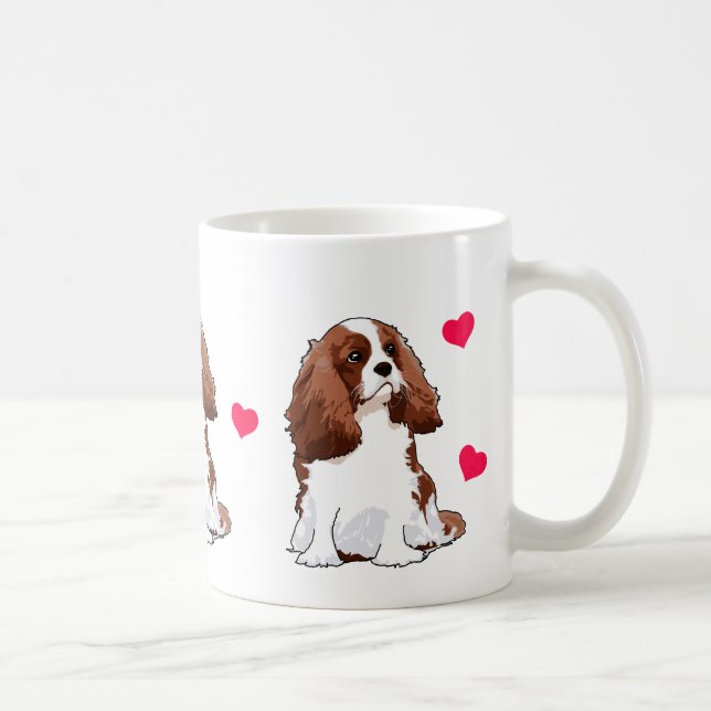 Cavalier King Charles Spaniel Illustrated Mug (Right)
