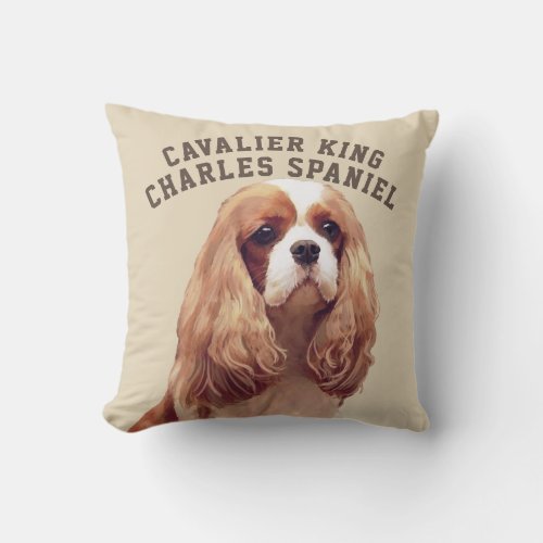 Cavalier King Charles Spaniel Illustrated Pillow