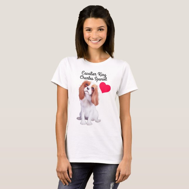 Cavalier King Charles Spaniel Illustrated T-Shirt (Front Full)
