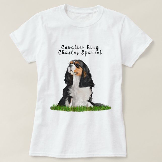 Cavalier King Charles Spaniel Illustrated T-Shirt (Design Front)