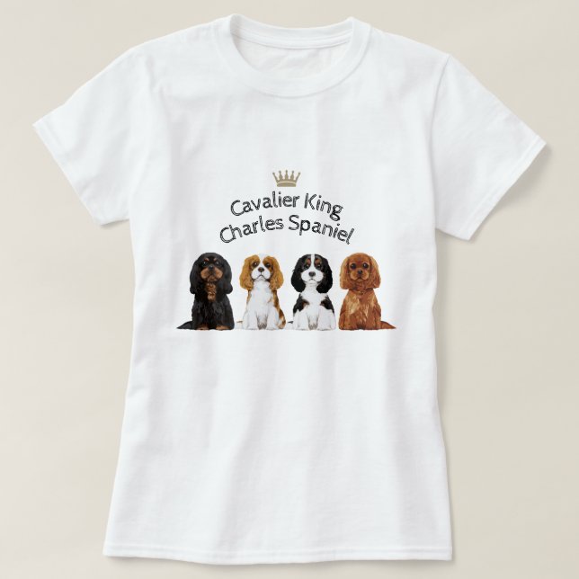 Cavalier King Charles Spaniel Illustrated T-Shirt (Design Front)