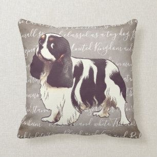 Cavalier King Charles Spaniel Illustration Pillow