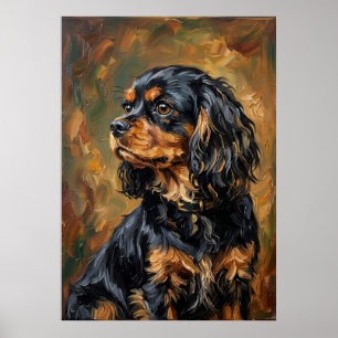 Cavalier King Charles Spaniel Impressionist Brushs Poster