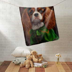 Cavalier King Charles Spaniel in St. Patrick's Day Baby Blanket