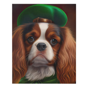 Cavalier King Charles Spaniel in St. Patrick's Day Faux Canvas Print