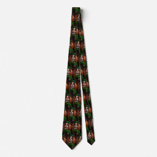 Cavalier King Charles Spaniel in St. Patrick's Day Neck Tie