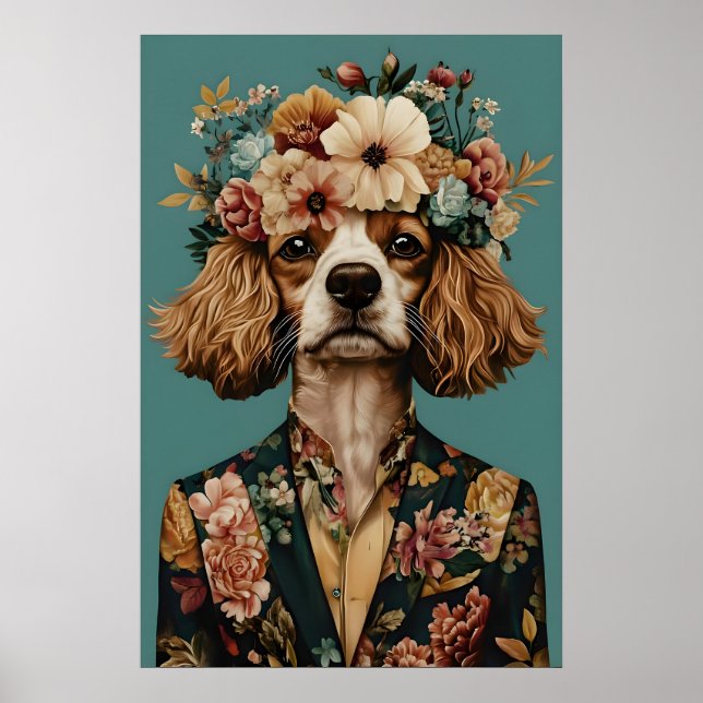Cavalier King Charles Spaniel In Suit Poster (Front)