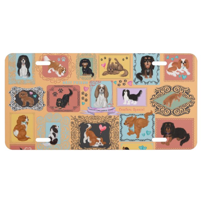 Cavalier King Charles Spaniel License Plate (Front)