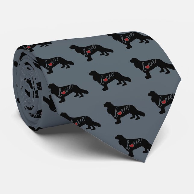 Cavalier King Charles Spaniel Love Neck Tie (Rolled)