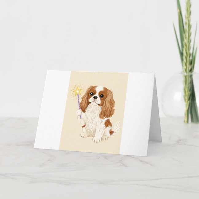 Cavalier King Charles Spaniel Magic Wand Twinkle G Card