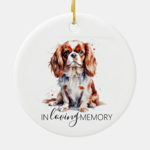 Cavalier King Charles spaniel memorial watercolour Ceramic Ornament