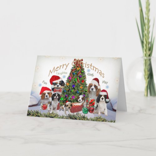 Cavalier King Charles Spaniel Merry Christmas Card