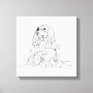 Cavalier King Charles Spaniel, Minimalist Art Canvas Print