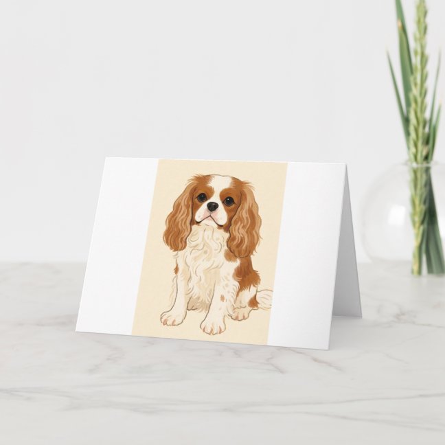 Cavalier King Charles Spaniel Morning Yoga Stretch Card