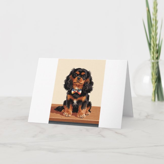 Cavalier King Charles Spaniel Office Desk Companio Card