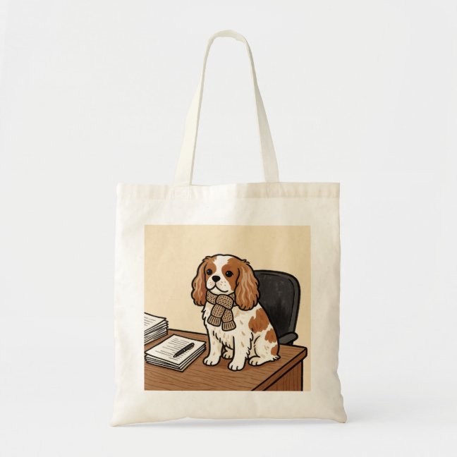 Cavalier King Charles Spaniel Office Desk Companio Tote Bag