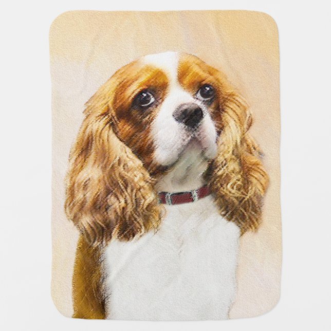 Cavalier King Charles Spaniel Original Painting Baby Blanket (Front)