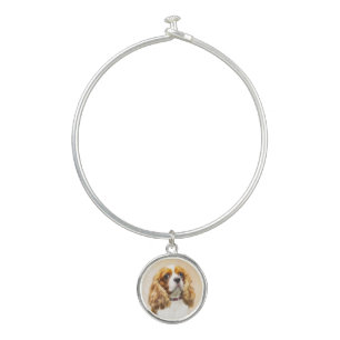 Cavalier King Charles Spaniel Original Painting Bangle Bracelet