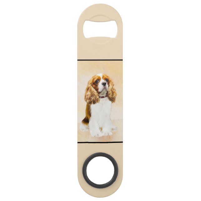 Cavalier King Charles Spaniel Original Painting Bar Key (Back)
