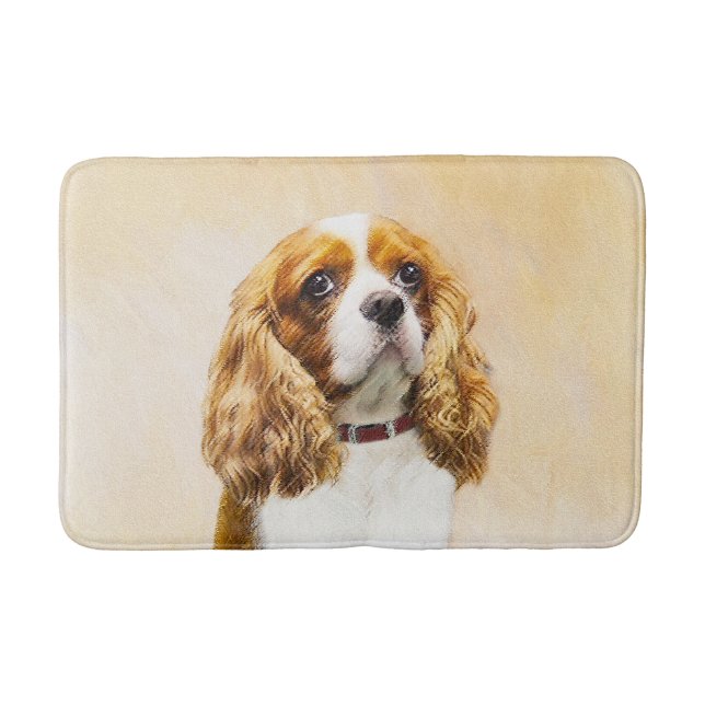 Cavalier King Charles Spaniel Original Painting Bath Mat (Front)