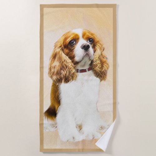 Cavalier King Charles Spaniel Original Painting Beach Towel