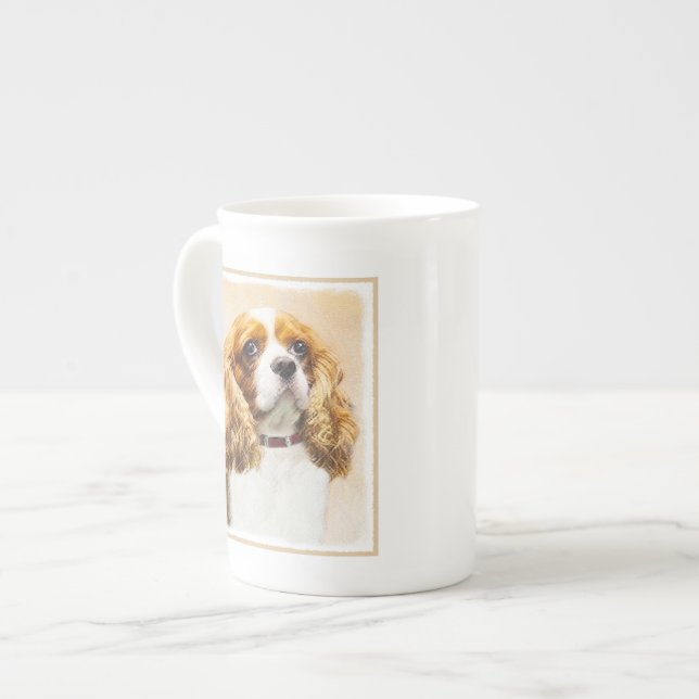 Cavalier King Charles Spaniel Original Painting Bone China Mug (Front Left)
