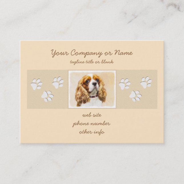 Cavalier King Charles Spaniel Original Painting Business Card (Front)