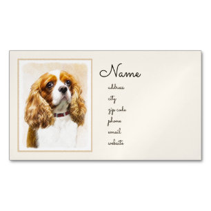 Cavalier King Charles Spaniel Original Painting Business Card Magnet