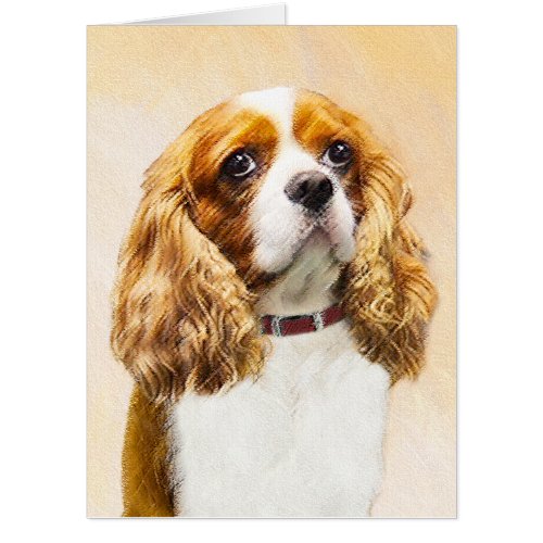 Cavalier King Charles Spaniel Original Painting Card