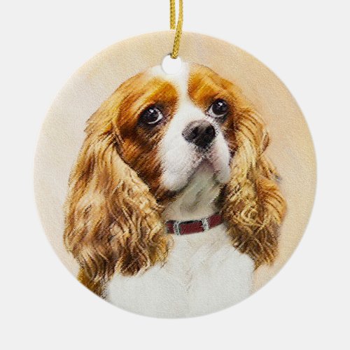 Cavalier King Charles Spaniel Original Painting Ceramic Ornament