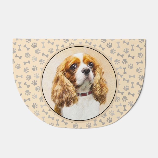 Cavalier King Charles Spaniel Original Painting Doormat (Front)