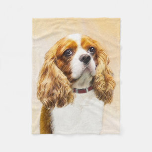 Cavalier King Charles Spaniel Original Painting Fleece Blanket