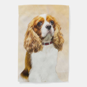 Cavalier King Charles Spaniel Original Painting Garden Flag