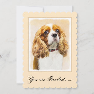 Cavalier King Charles Spaniel Original Painting Invitation