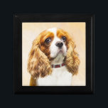 Cavalier King Charles Spaniel Original Painting Keepsake Box<br><div class="desc">Cavalier King Charles Spaniel dog portrait, original painting. We specialize in cute and funny original art. Buy this for yourself or as a great gift for your Cavalier King Charles Spaniel loving friends. Be creative - click on CUSTOMIZE to add/remove/change text, resize the picture, change colors or anything else the...</div>