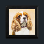 Cavalier King Charles Spaniel Original Painting Keepsake Box<br><div class="desc">Cavalier King Charles Spaniel dog portrait, original painting. We specialize in cute and funny original art. Buy this for yourself or as a great gift for your Cavalier King Charles Spaniel loving friends. Be creative - click on CUSTOMIZE to add/remove/change text, resize the picture, change colors or anything else the...</div>