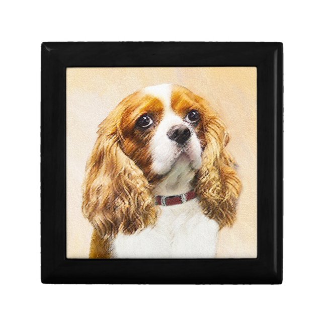 Cavalier King Charles Spaniel Original Painting Keepsake Box (Front)