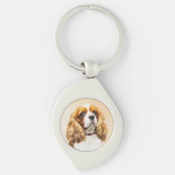 Cavalier King Charles Spaniel Original Painting Keychain by alpendesigns at Zazzle
