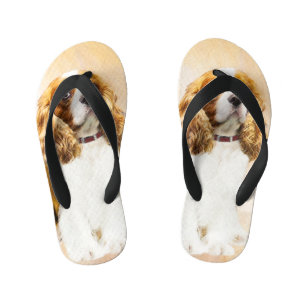 Cavalier King Charles Spaniel Original Painting Kid's Flip Flops