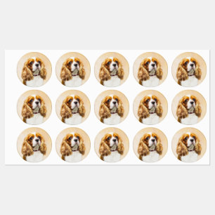 Cavalier King Charles Spaniel Original Painting Labels