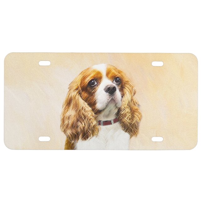 Cavalier King Charles Spaniel Original Painting License Plate (Front)
