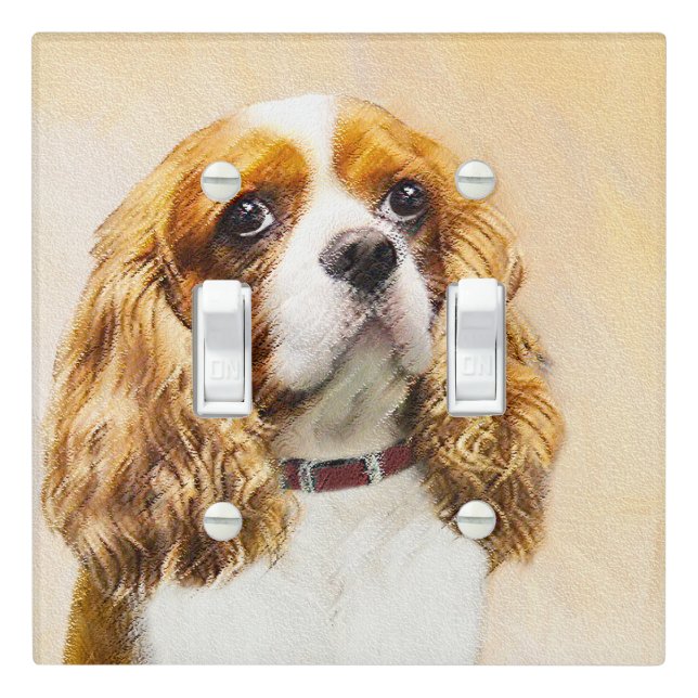 Cavalier King Charles Spaniel Original Painting Light Switch Cover (In Situ)